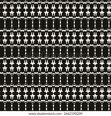 Vector geometric floral pattern. Ornamental seamless texture in traditional ethnic style. Abstract monochrome ornament with flower shapes.