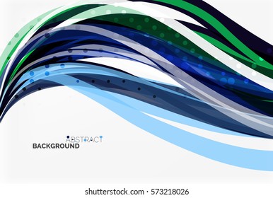 Vector geometric flowing lines abstract background. Vector template background for workflow layout, diagram, number options or web design