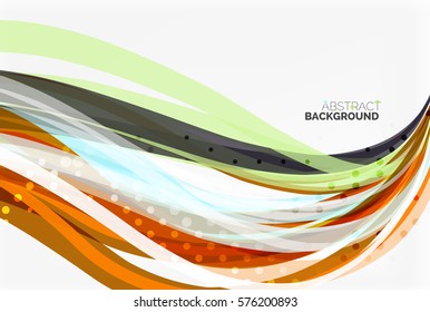 Vector geometric flowing lines abstract background. Vector template background for workflow layout, diagram, number options or web design