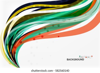 Vector geometric flowing lines abstract background. Vector template background for workflow layout, diagram, number options or web design