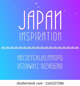 Vector geometric font and alphabet. Thin font style. Modern light font. 