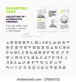 Vector geometric font collection of 3 alternative versions. High quality design element