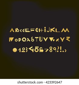 Vector geometric font - simple alphabet in modern style - typography design elements. Hipster modern font. Retro style typeface. Vector uppercase glyphs set.