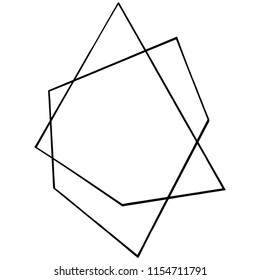 Vector geometric form. Isolated illustration element. Geometric quartz polygon crystal stone mosaic shape amethyst gem.