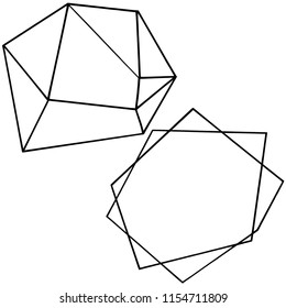 Forma geométrica vectorial. Elemento de ilustración aislado. Geométrico de cuarzo de polígono de cristal mosaico de piedra forma ametista gema.