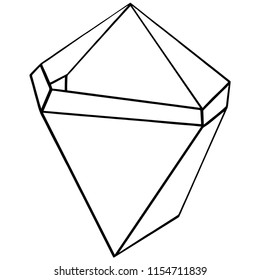 Forma geométrica vectorial. Elemento de ilustración aislado. Geométrico de cuarzo de polígono de cristal mosaico de piedra forma ametista gema.