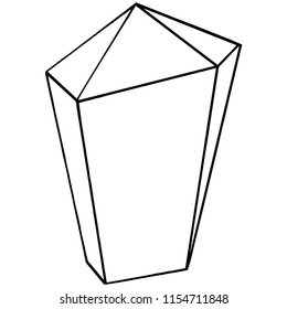 Vector geometric form. Isolated illustration element. Geometric quartz polygon crystal stone mosaic shape amethyst gem.
