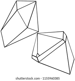 Forma geométrica vectorial. Elemento de ilustración aislado. Geométrico de cuarzo de polígono de cristal mosaico de piedra forma ametista gema.