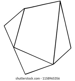 Vector geometric form. Isolated illustration element. Geometric quartz polygon crystal stone mosaic shape amethyst gem.
