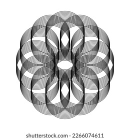Vector Geometric Fractal Crossing Circles