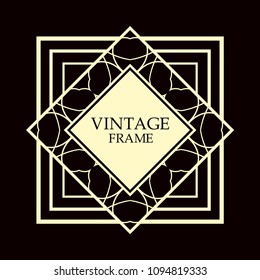 Vector geometric frame in Art Deco style. Rectangle vector abstract element for design.