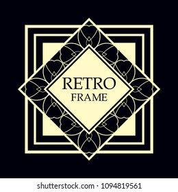 Vector geometric frame in Art Deco style. Rectangle vector abstract element for design.