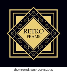 Vector geometric frame in Art Deco style. Rectangle vector abstract element for design.