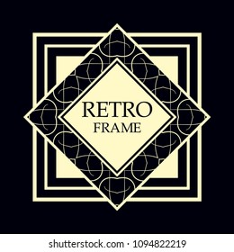Vector geometric frame in Art Deco style. Rectangle vector abstract element for design.