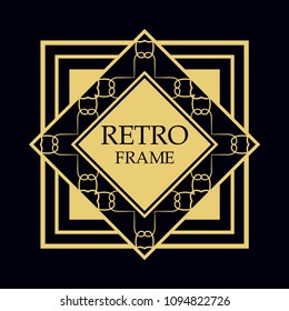 Vector geometric frame in Art Deco style. Rectangle vector abstract element for design.