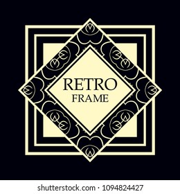 Vector geometric frame in Art Deco style. Rectangle vector abstract element for design.