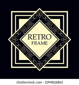 Vector geometric frame in Art Deco style. Rectangle vector abstract element for design.