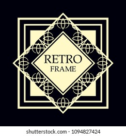Vector geometric frame in Art Deco style. Rectangle vector abstract element for design.