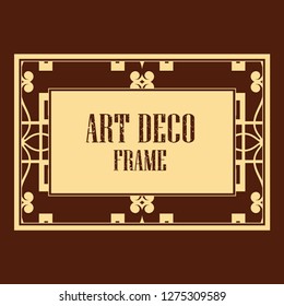 Vector geometric frame in Art Deco style. Rectangle vector abstract element for design.