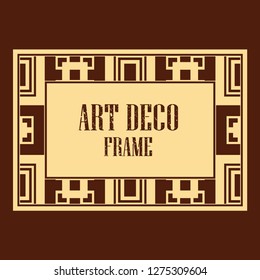 Vector geometric frame in Art Deco style. Rectangle vector abstract element for design.