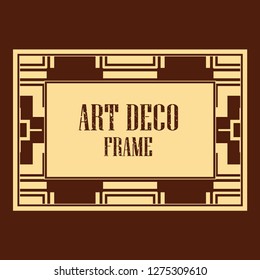 Vector geometric frame in Art Deco style. Rectangle vector abstract element for design.
