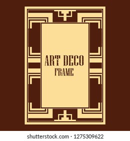 Vector geometric frame in Art Deco style. Rectangle vector abstract element for design.