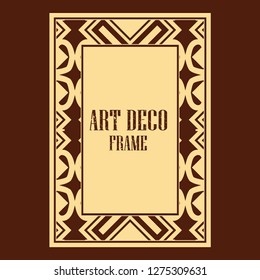 Vector geometric frame in Art Deco style. Rectangle vector abstract element for design.