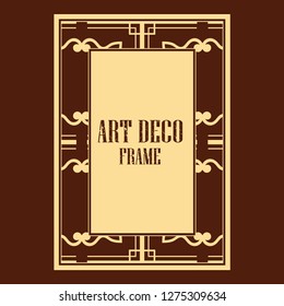 Vector geometric frame in Art Deco style. Rectangle vector abstract element for design.