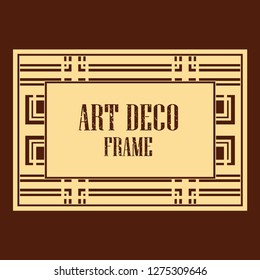 Vector geometric frame in Art Deco style. Rectangle vector abstract element for design.