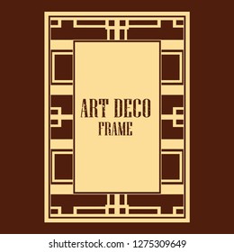 Vector geometric frame in Art Deco style. Rectangle vector abstract element for design.