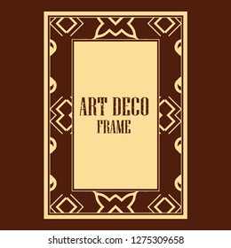 Vector geometric frame in Art Deco style. Rectangle vector abstract element for design.