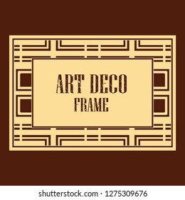 Vector geometric frame in Art Deco style. Rectangle vector abstract element for design.