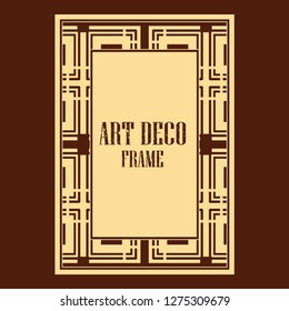 Vector geometric frame in Art Deco style. Rectangle vector abstract element for design.