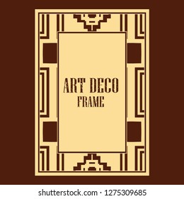 Vector geometric frame in Art Deco style. Rectangle vector abstract element for design.