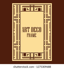 Vector geometric frame in Art Deco style. Rectangle vector abstract element for design.