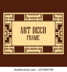 Vector geometric frame in Art Deco style. Rectangle vector abstract element for design.