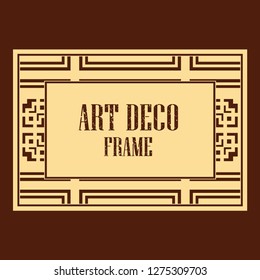Vector geometric frame in Art Deco style. Rectangle vector abstract element for design.