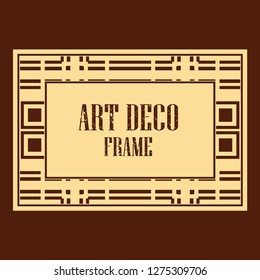 Vector geometric frame in Art Deco style. Rectangle vector abstract element for design.