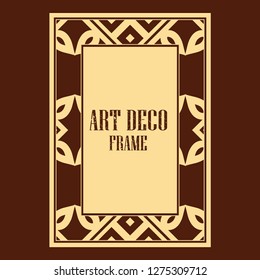 Vector geometric frame in Art Deco style. Rectangle vector abstract element for design.