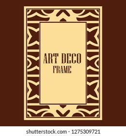 Vector geometric frame in Art Deco style. Rectangle vector abstract element for design.