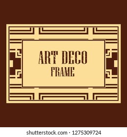 Vector geometric frame in Art Deco style. Rectangle vector abstract element for design.