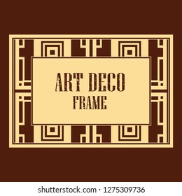 Vector geometric frame in Art Deco style. Rectangle vector abstract element for design.