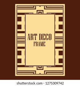 Vector geometric frame in Art Deco style. Rectangle vector abstract element for design.