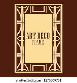 Vector geometric frame in Art Deco style. Rectangle vector abstract element for design.