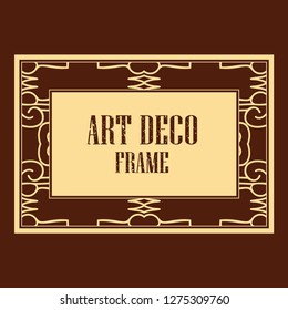 Vector geometric frame in Art Deco style. Rectangle vector abstract element for design.