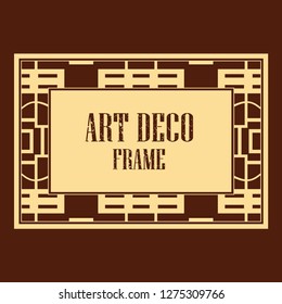 Vector geometric frame in Art Deco style. Rectangle vector abstract element for design.