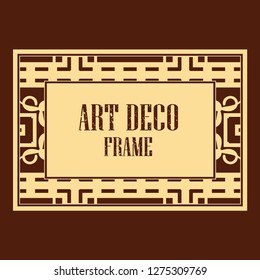 Vector geometric frame in Art Deco style. Rectangle vector abstract element for design.