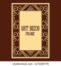 Vector geometric frame in Art Deco style. Rectangle vector abstract element for design.