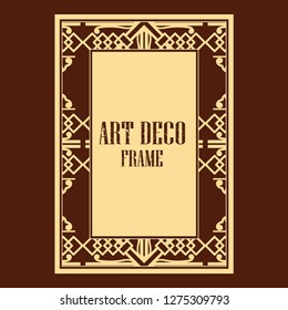 Vector geometric frame in Art Deco style. Rectangle vector abstract element for design.