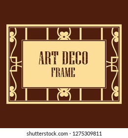 Vector geometric frame in Art Deco style. Rectangle vector abstract element for design.